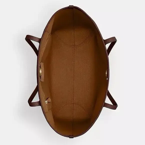 NWT COACH 🔥City Tote In Signature Canvas Gold/Tan/Brown CV976 - Picture 10 of 10